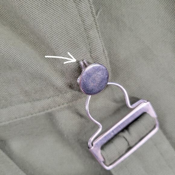 Harper Womens Overalls Dress M Olive Green Button Front Mini Pockets DLBST25 - Picture 5 of 15